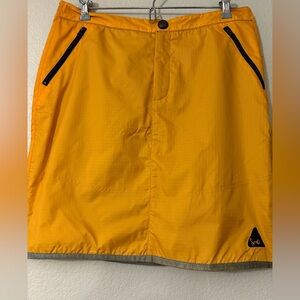 Triple Five NYC Soul Yellow Ripstop Nylon Fabric Skirt. Full Zips Both Sides.